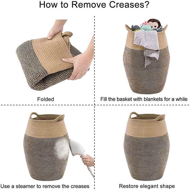 编织物大号UTE棉绳带柄玩具脏衣篓编储织洗衣篮篮超大收手纳筐可