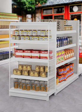 安辰款超市白色货架展示架便利店商超多层置物架文具店母婴店四柱