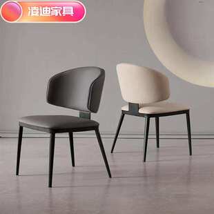 极简猫抓皮现代简约轻奢高端家用餐桌椅子酒店餐厅靠背椅 餐椅意式