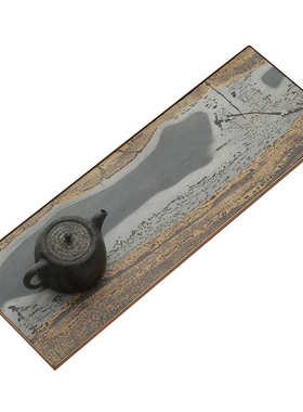 H4KE天然整块国画石茶盘石盘家用轻奢茶台小型简约干泡台石茶海