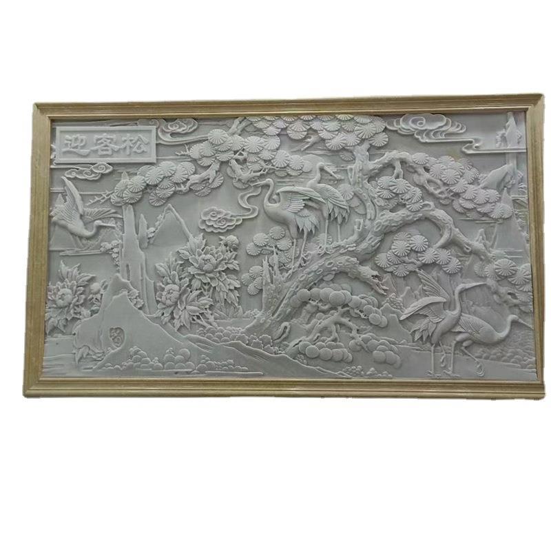 花开富贵青石浮雕迎门墙花鸟鱼虫浮雕壁画景观招财进宝石雕影壁墙