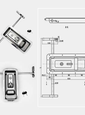 不锈钢门锁特种车辆 工业门锁冷冻车制冷车货车厢货柜锁MSZC-801