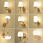 现代简约墙灯led卧室床头灯酒店民宿客厅背景墙带拉线 关壁 线开