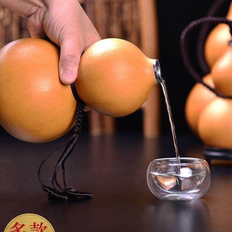 天然开 口葫芦装酒葫芦摆件装水葫芦挂饰随身户外携带家居客厅酒