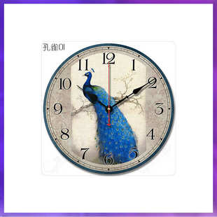 饰创音家用壁挂钟表 田园简约古典装 9WOR地中海复古美式 大客厅欧式