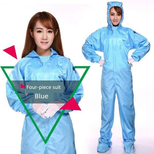 无尘服四连体连体加鞋带帽全身防静电衣服女喷漆沙疗防护工作服男
