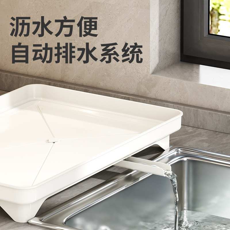 外贸厨房置物架子带砧板沥水盘厨房置物架子不锈钢沥水碗架