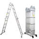 可外贸四折冲压多功能梯加厚铝合金折叠人字梯方管梯双侧梯关节梯