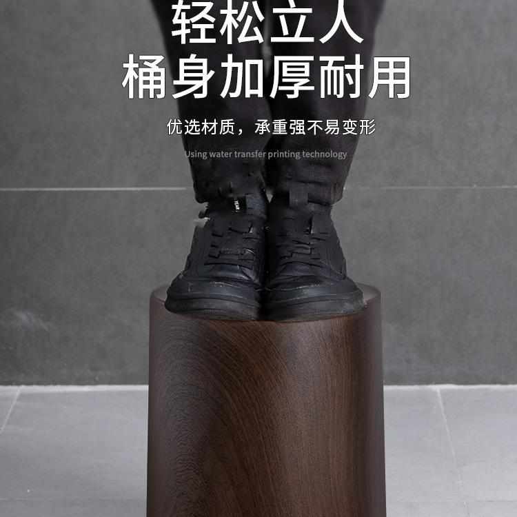 垃圾桶家用客厅厨房办公室高颜值轻奢酒店创意新中式木纹20赵之孙