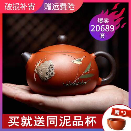 宜兴紫砂壶纯全手工名家正宗西施壶朱泥小泡茶壶单壶家用茶具套组
