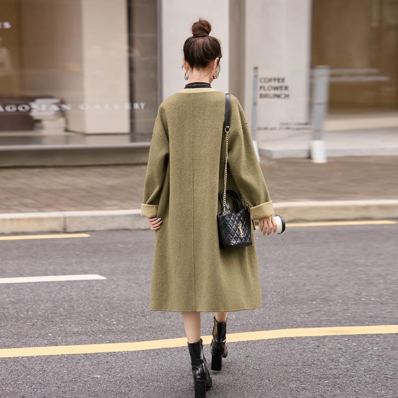 韩系双面呢羊毛大衣ZAI8530S女长款205年秋冬呢新款时尚休闲宽松