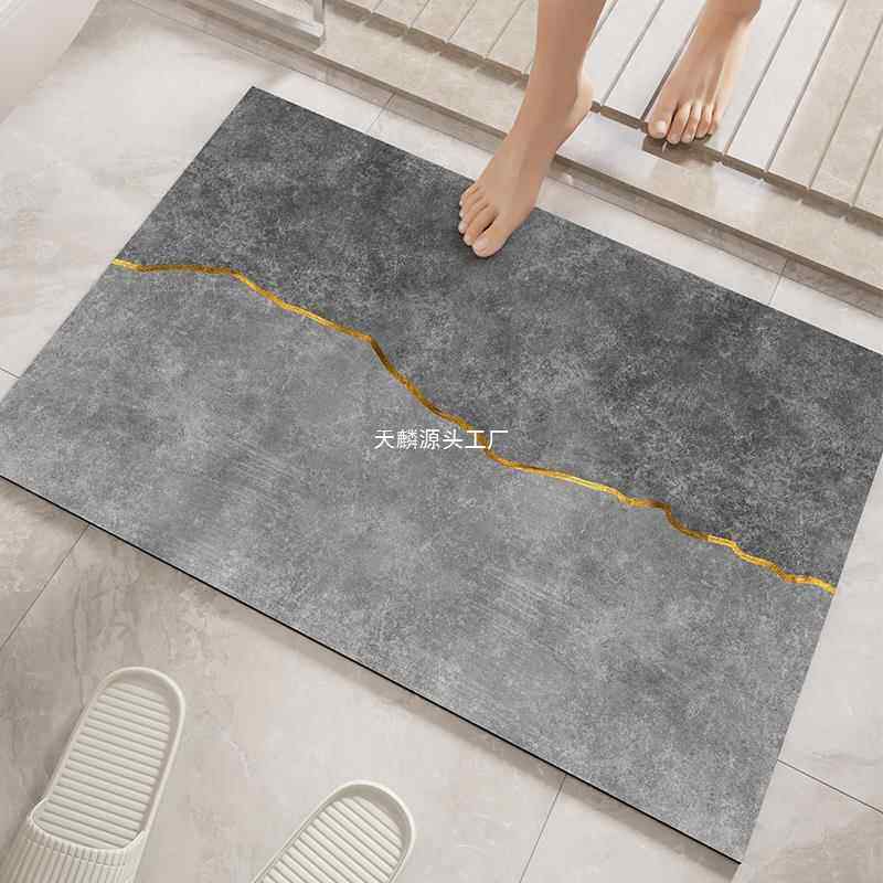 感间卫生滑门口软THGZALAG硅藻泥吸浴室水地垫耐脏防踩脚垫子厕所