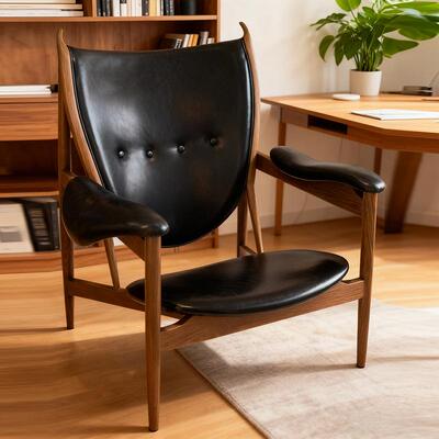 意式主人酋长椅钢架皮椅子客厅休闲椅阳台中古复古扶手沙发椅子