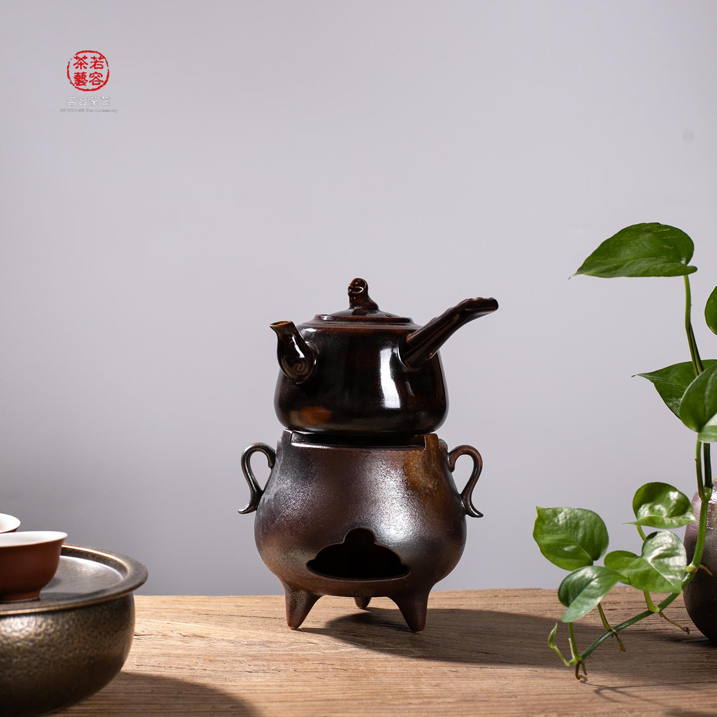耐火陶泥茶炉风炉手工炭炉功夫茶具加热炭火木炭防裂茶炉工夫茶具