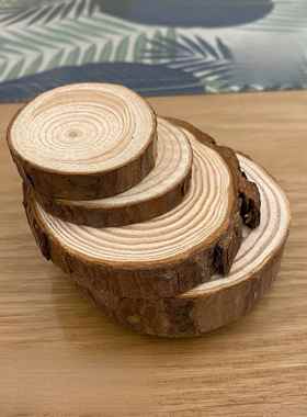 【红豆泥】泥人天然冷杉片基材原木DIY木桩木片圆木片