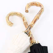 日系小清新16K纤维直杆雨伞素色长柄竹节手柄LOGO加印广告伞