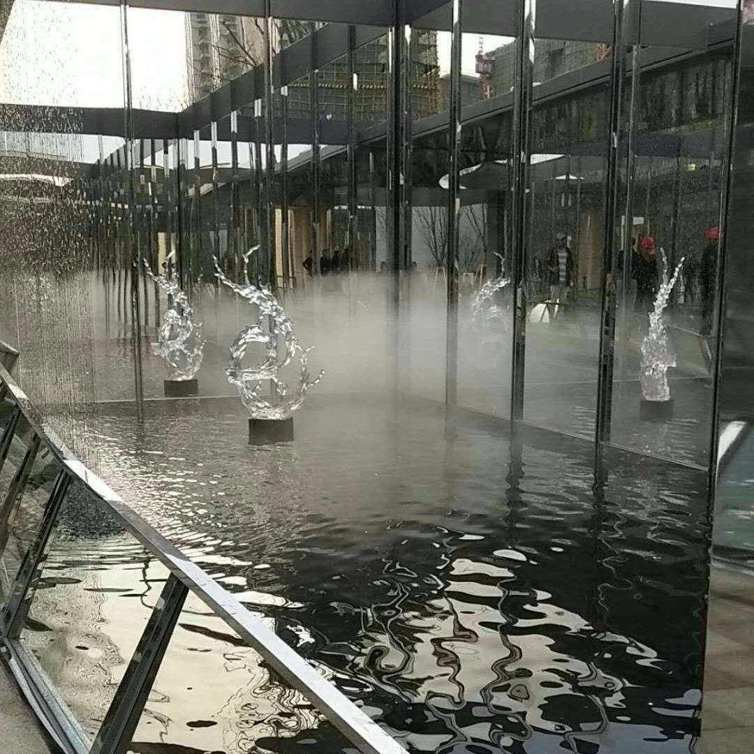 铂晶树脂透明树脂抽象浪花雕塑玄关酒店大堂轻奢艺术摆件轻奢风