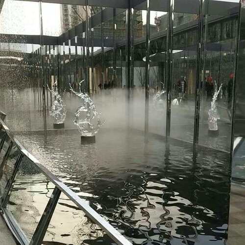 铂晶树脂透明树脂抽象浪花雕塑玄关酒店大堂轻奢艺术摆件轻奢风