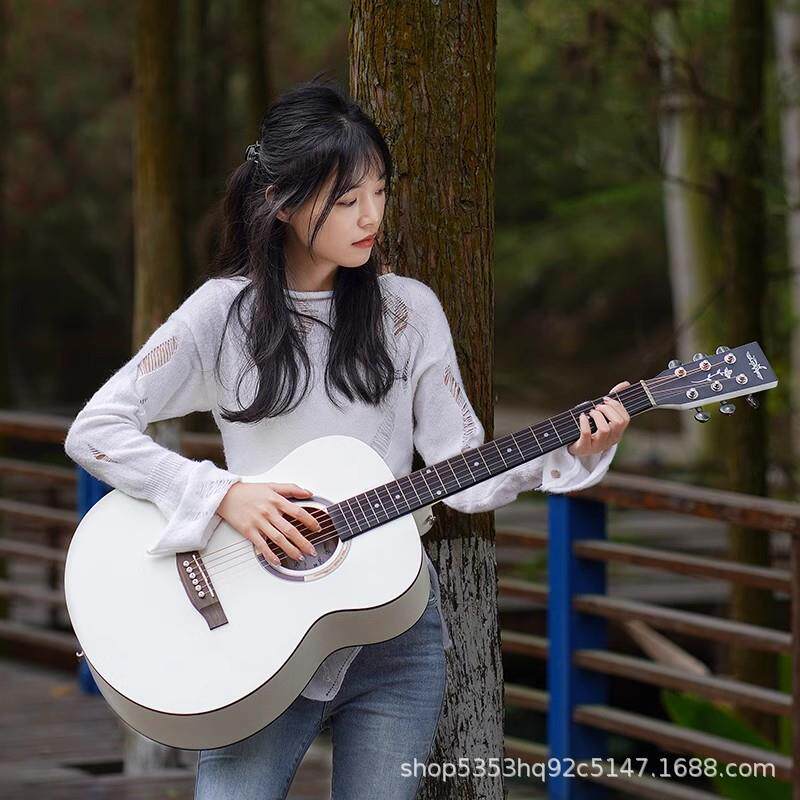 41寸吉它吉他云杉单板40初学者男女生木吉他入门练习民谣吉他