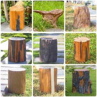 太阳能仿真树桩灯户外防水公园庭院草坪景观造型发光玻璃钢木桩灯