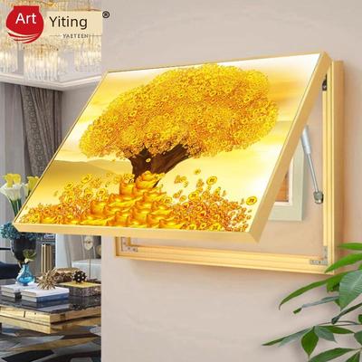 遮挡电表箱装饰画电箱挂画金色发财树摇钱树电源开关盒弱电箱壁画