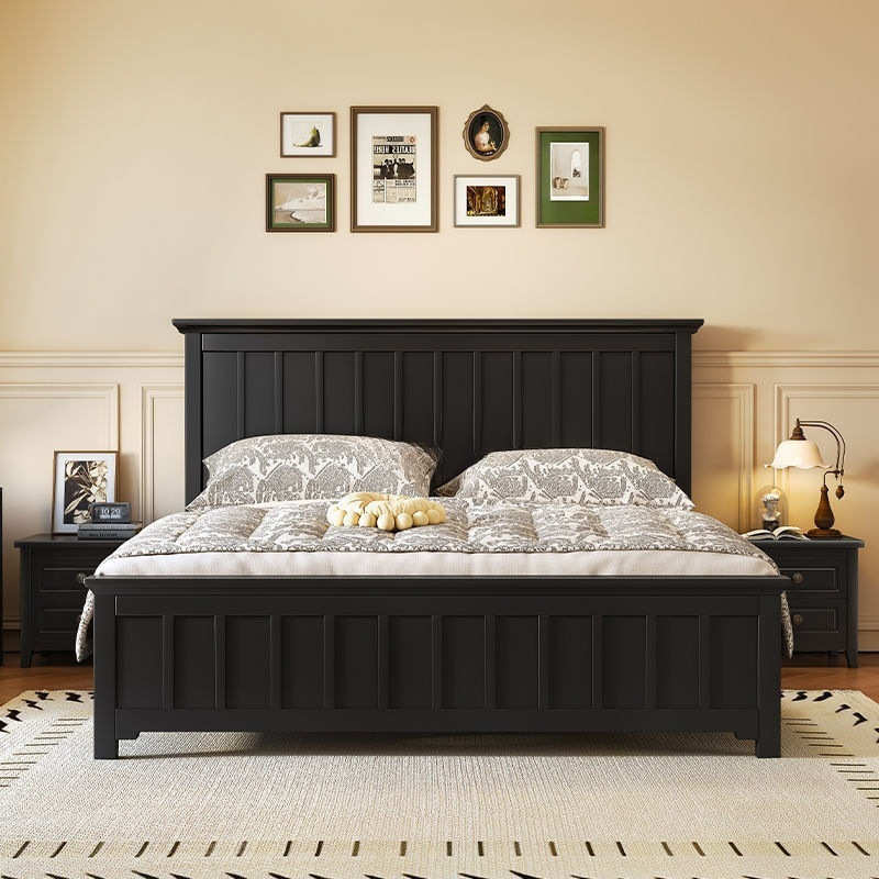 美式轻奢豪华实木床白色床婚床单双人主卧1.2m现代简约高箱储物床