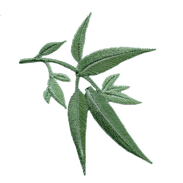 夏季薄款补丁贴竹子刺绣布贴中国风汉服背胶熨烫DIY手工装饰绣片