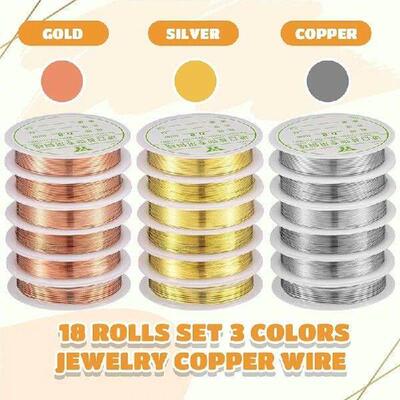 AA05 18 Rolls 420 Ft In Total Copper Wire For Jewelry
