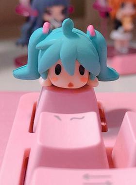 初音未来立体键帽可爱少女透光键帽卡通绿色二次元机械键盘esc