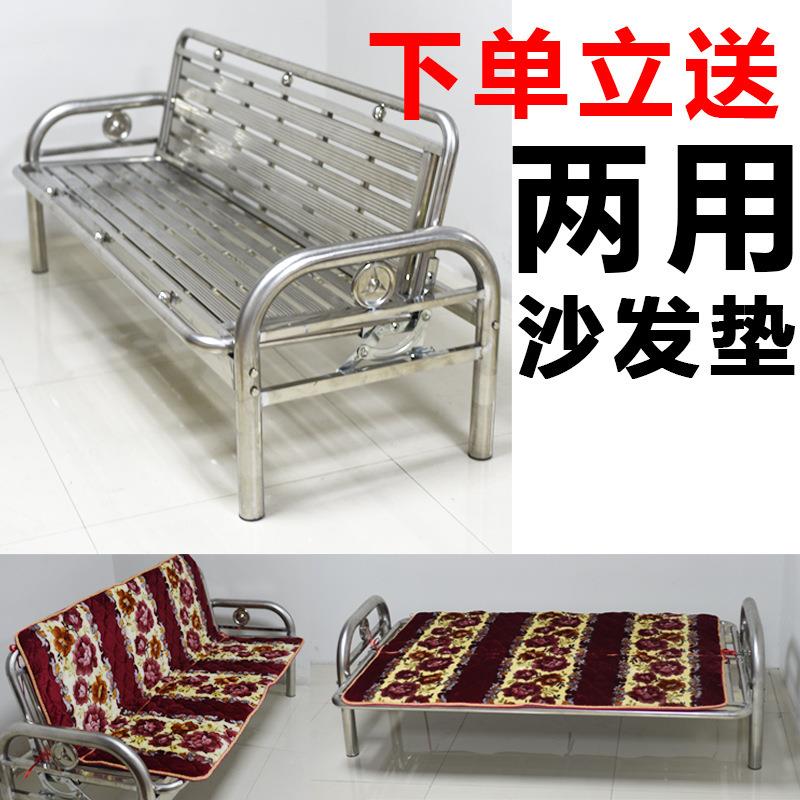 沙发床锈1.2米推拉不铁艺不锈钢沙床单人多功能折叠沙发床钢椅1.8
