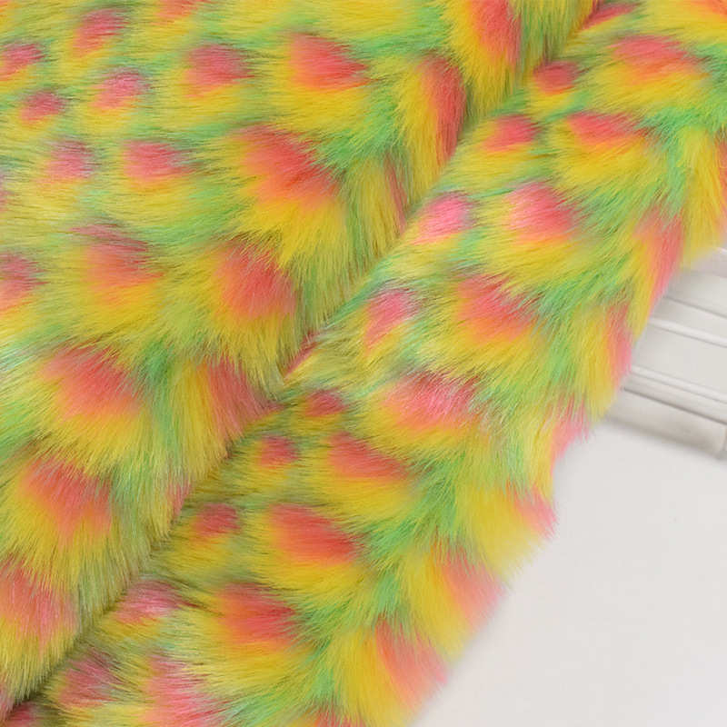 源头工厂提花兔毛 提花狐狸毛仿兔毛面料 人造毛皮菠萝提花布料