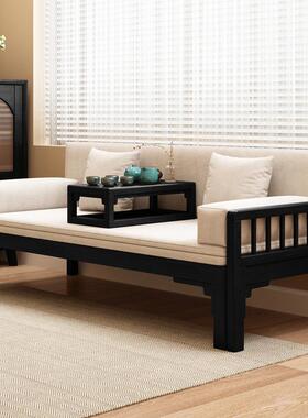 新中家式罗汉床户小型现代简约家用推拉实木沙发具厅客塌榻伸3513