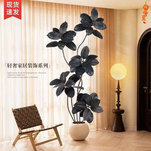 大型绿植黑金刚橡皮树轻奢仿生假植物侘寂风客厅落地批发批发