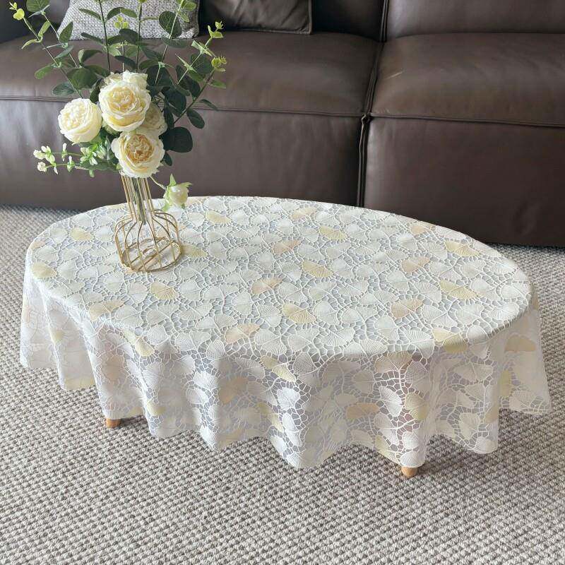 鹅卵石形小茶几桌布防水防烫免洗PVC圆形茶几垫塑料餐桌台布欧式