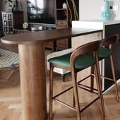 北欧原木吧台体北欧原木桌家厨房用桌一隔餐断简约阳台靠窗现代客