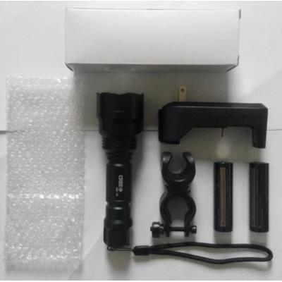 新款1650可充射电8C8q5t6l手2led五档强光手电筒家用户外远防水电