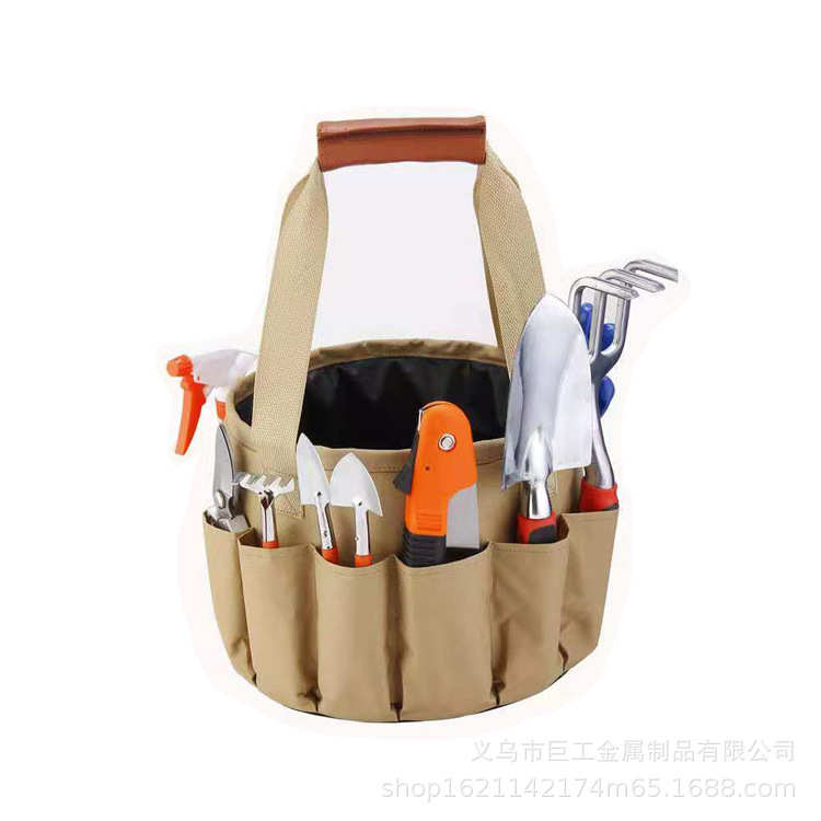 园艺工具包帆布包组合套装便携水袋包铝合金铲园林剪刀喷壶折叠锯