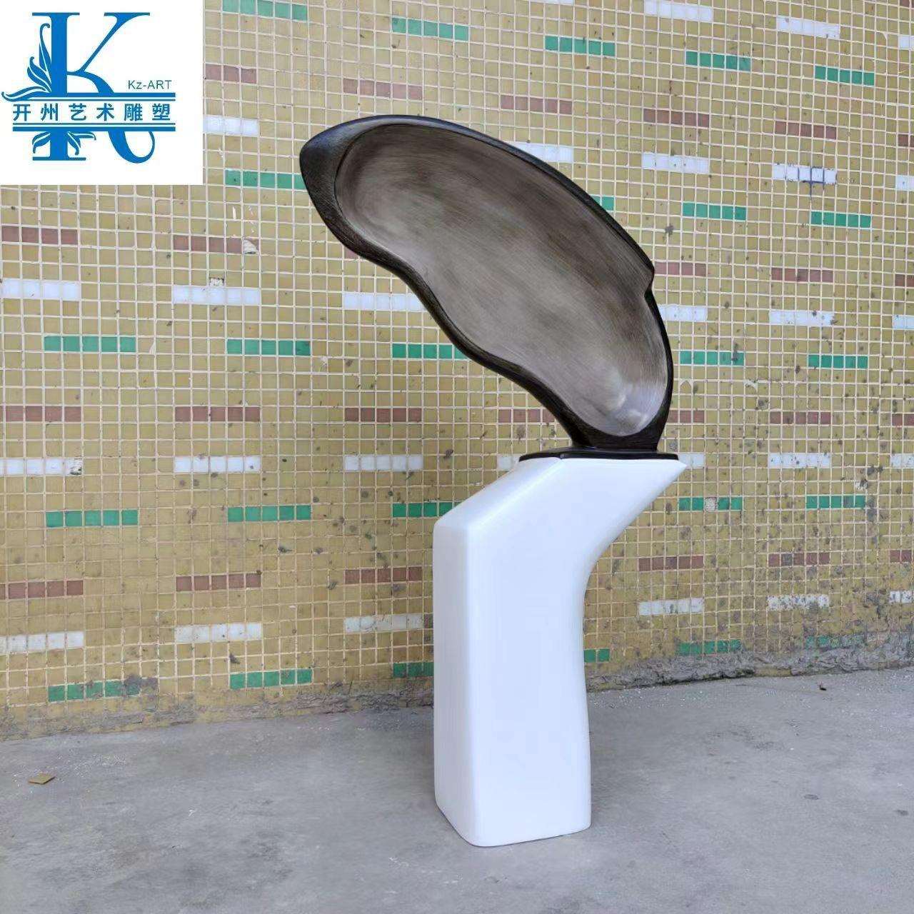 创意抽象雕塑艺术品摆件玻璃钢工艺品样板房售楼处大堂软装饰品