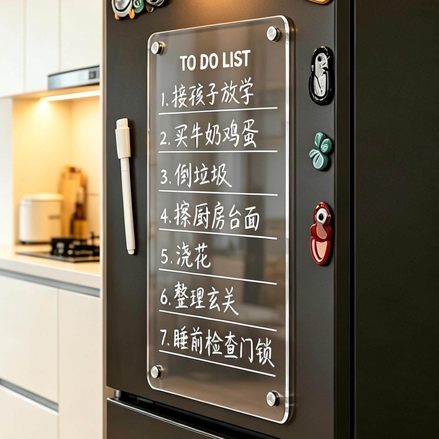 磁吸冰箱留言板示展磁贴家H9466用装饰可擦表计划写字记事白板高
