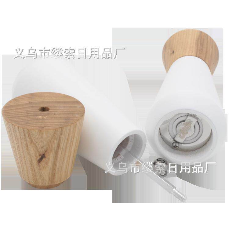 新款直销木质胡椒磨跨境新款6寸胡椒研磨器水曲柳手动橡胶木胡椒