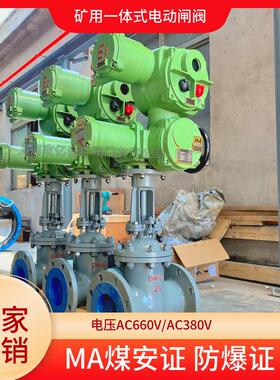 攻亿 矿用电动闸阀MZ941H-64C DN300铸钢防爆型法兰电控阀