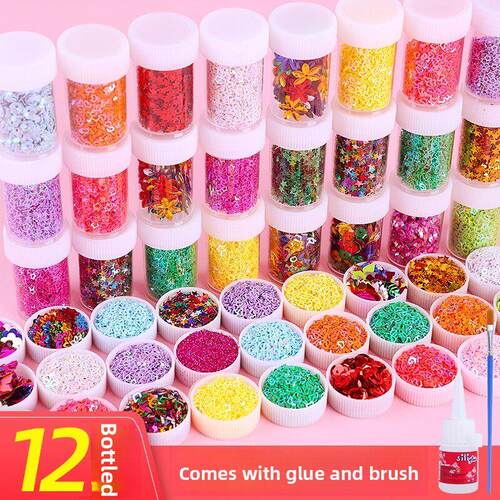 Sparkly Sequins DIY toy glue glitter crystal powder nursery