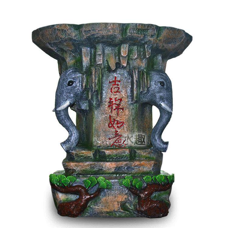 热批大象底树脂底座流水工艺品优套配高档质象配山YHZ假山厂家直