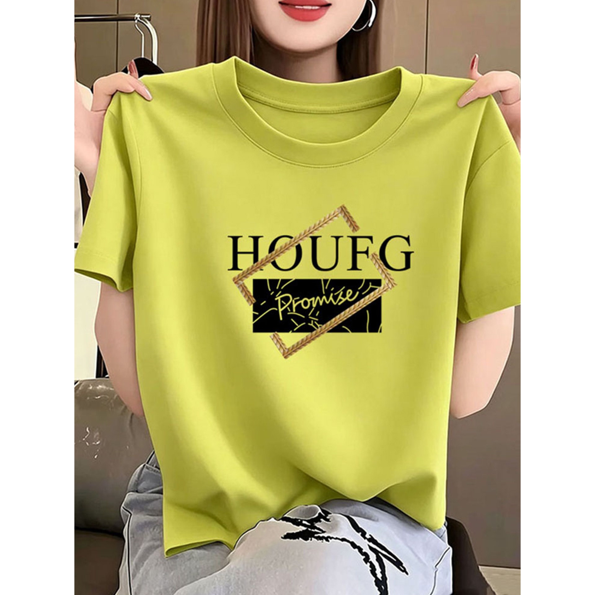 牛油果绿色正肩纯棉短袖t恤女高级感时尚百搭减龄显瘦洋派上衣夏