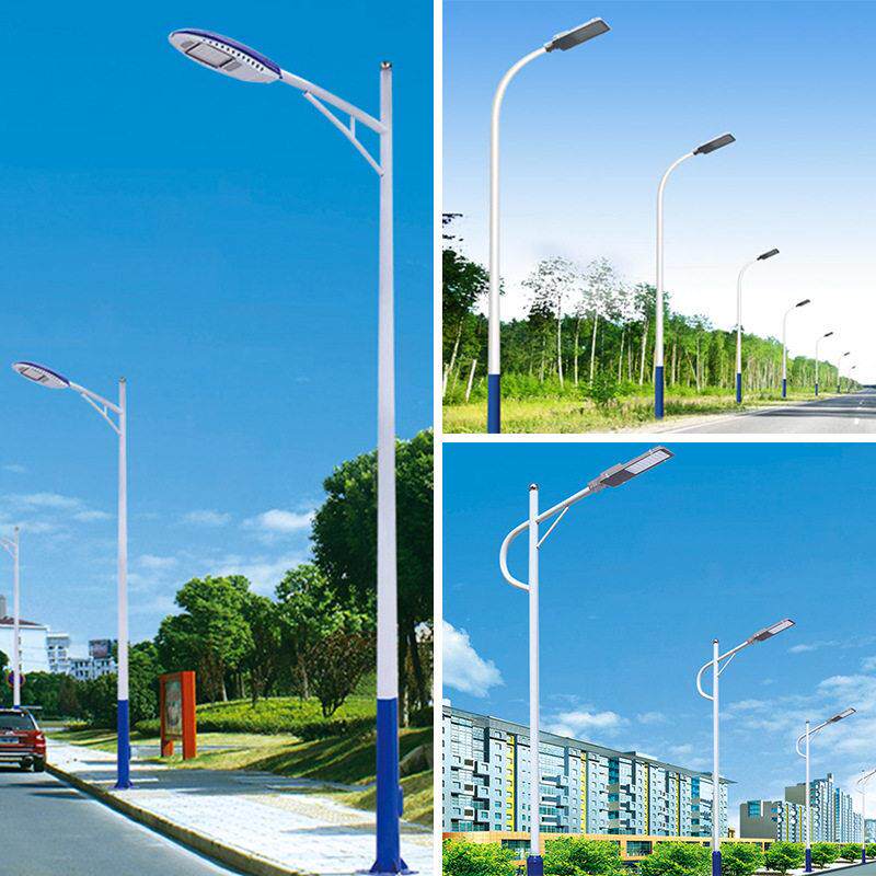 LED市电路灯单臂人字A字海螺自弯臂6米8米10米杆市政主干道路工程