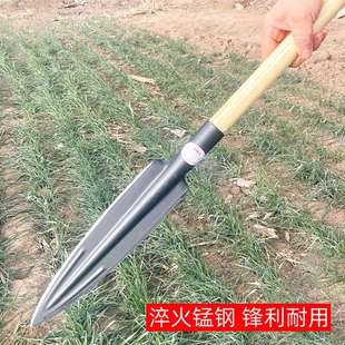 锰钢淬火加长加厚挖树锹挖山药锹全钢长尖锹挖树铲子挖沟挖土铁锹