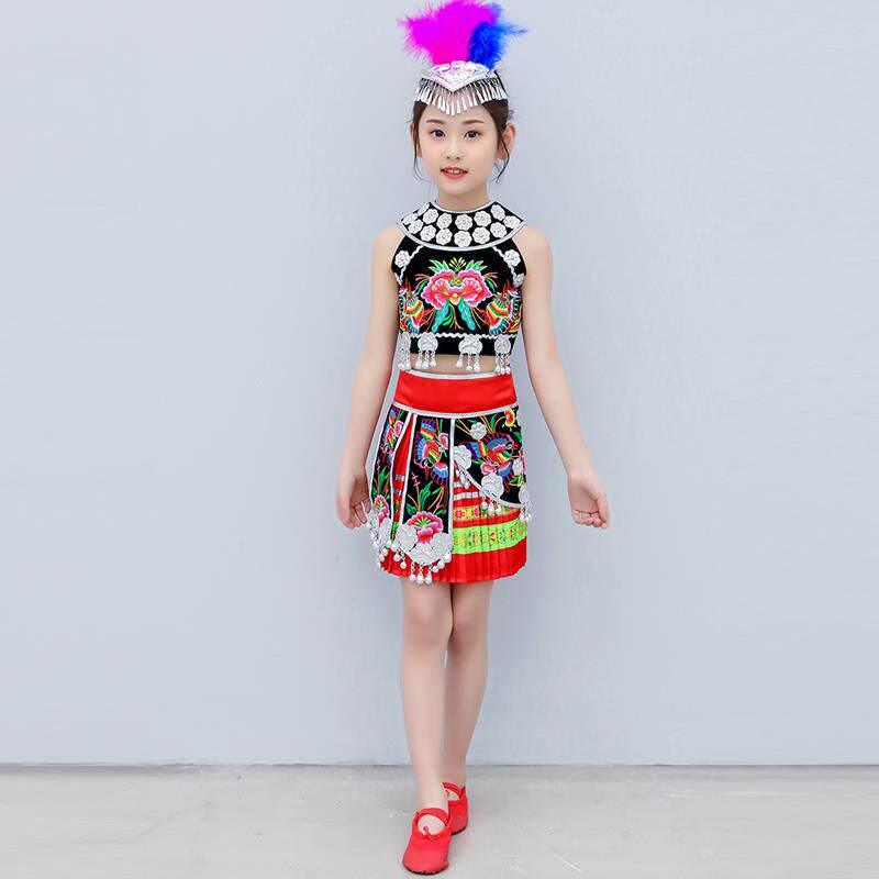 正品苗族服装女舞蹈演出服裙少数民族表演服饰土家族黎族衣服族苗