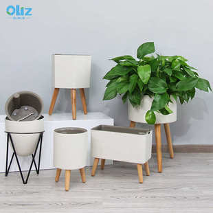 田间小径家居创意懒人智能花盆自动吸水大北欧风塑料花盆