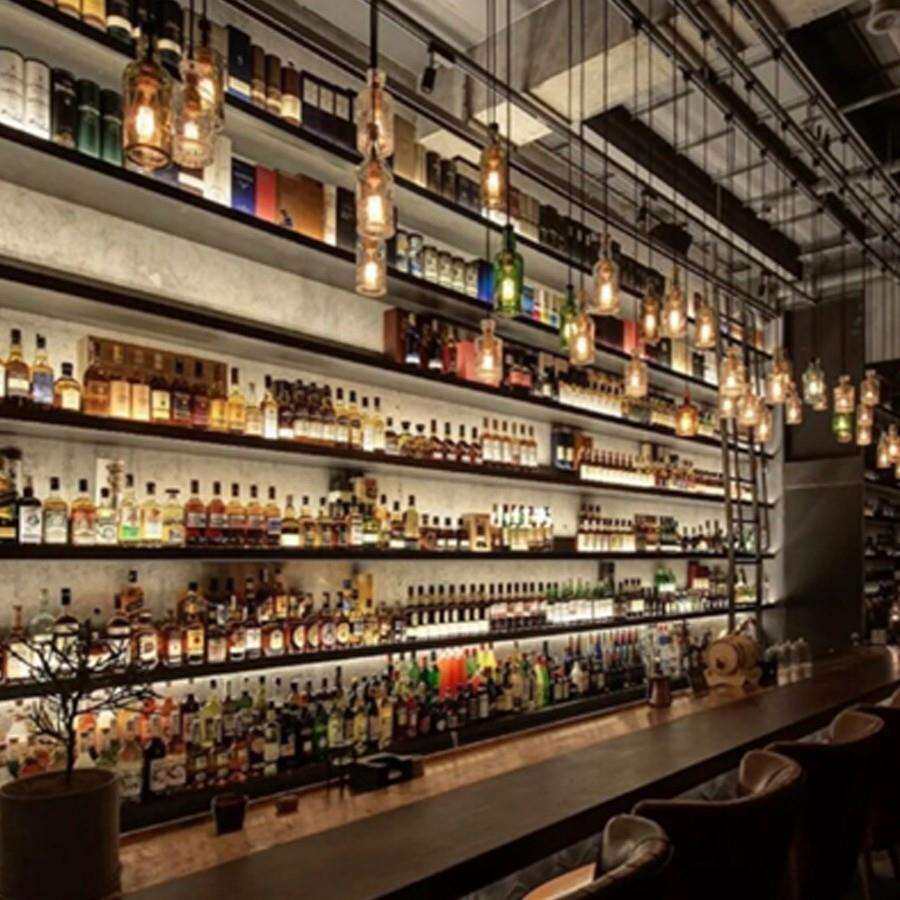 简约上墙酒架吧台壁挂红酒杯杯架倒挂餐厅悬挂铁艺酒柜置物架轻奢