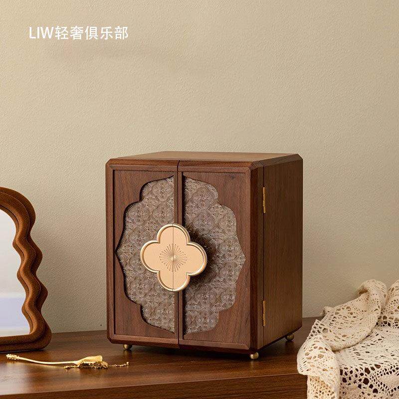 LIW木质首饰盒收纳盒高档精致手饰品新中式2025新款结婚新婚礼物